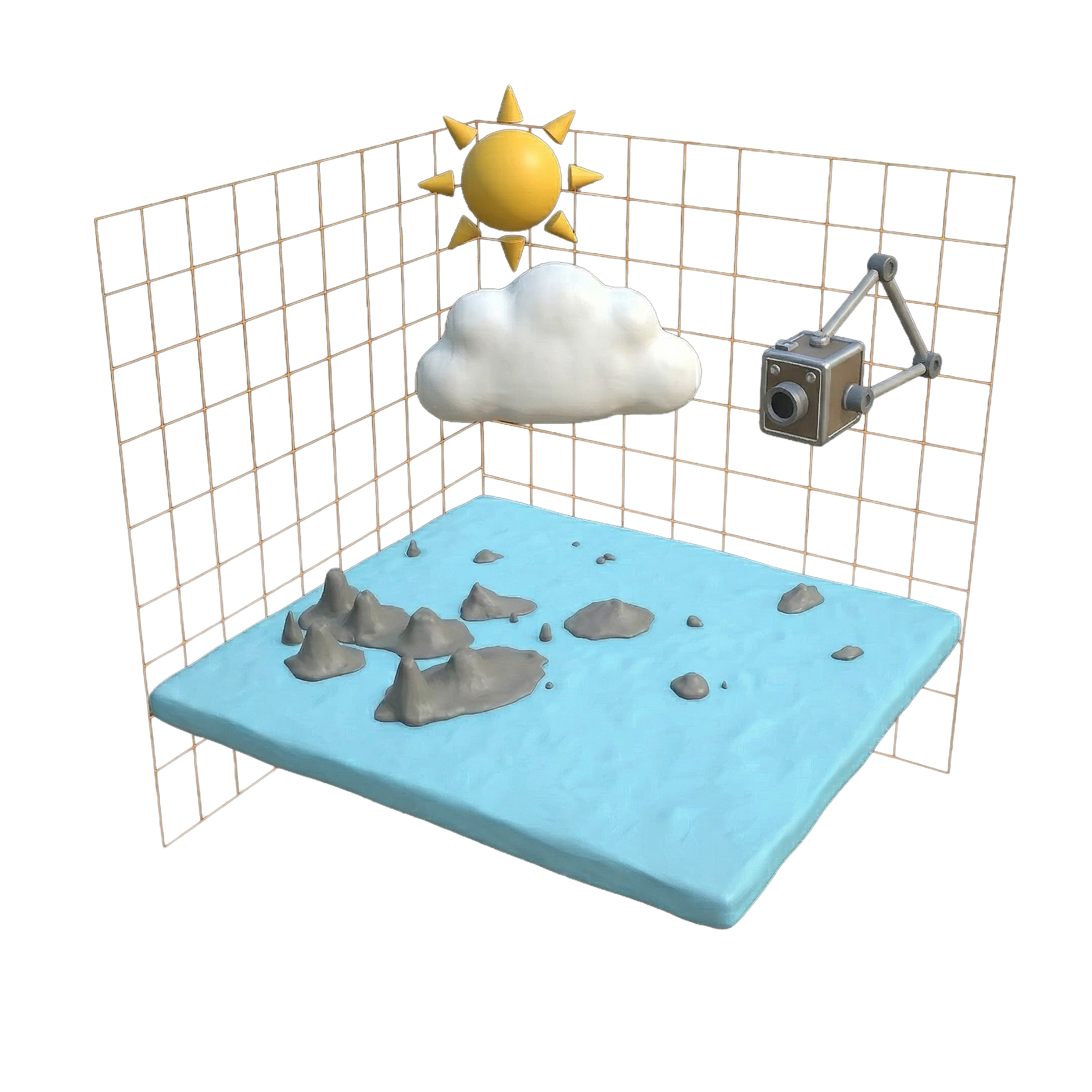 Finished stylized 3D terrain map ready for portfolio or client work.